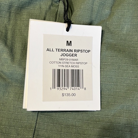 Onia All Terrain Ripstop Cotton Joggers in Sea Moss Green Size M - Picture 10 of 12